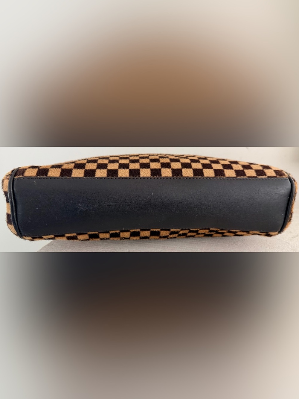LOUIS VUITTON Damier Sauvage Lion M92131 Calf Hair Handbag Rare - Picture 9 of 16